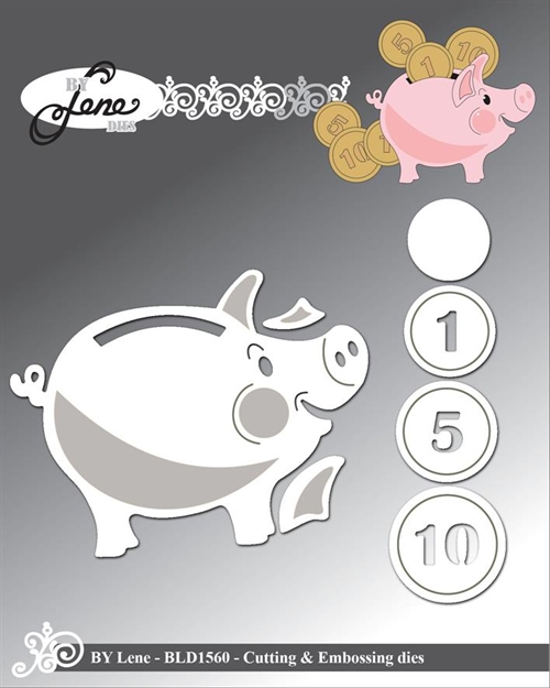 By Lene dies Piggy Bank Gris 7,8x6,3cm